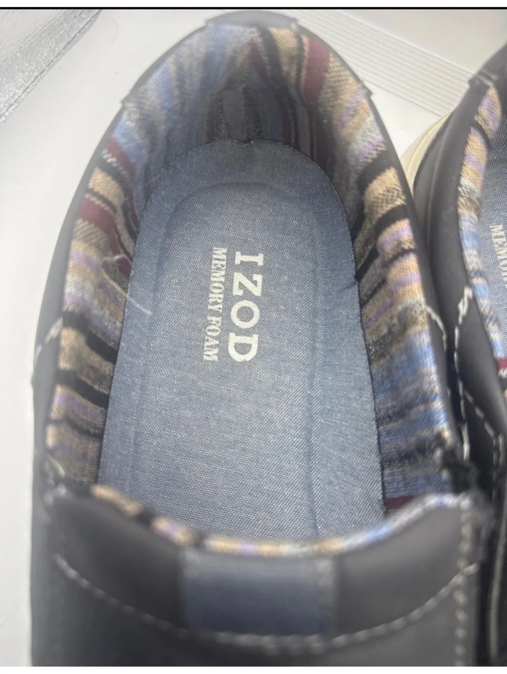 IZOD Men's Black Slip-On Casual Shoes with Memory Foam